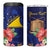 Personalised Tokelau Tropical Hibiscus 4 in 1 Can Cooler Tumbler With Polynesian Plumeria Tattoo