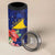 Personalised Tokelau Tropical Hibiscus 4 in 1 Can Cooler Tumbler With Polynesian Plumeria Tattoo