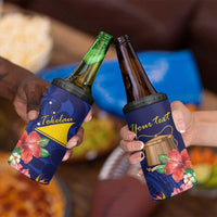 Personalised Tokelau Tropical Hibiscus 4 in 1 Can Cooler Tumbler With Polynesian Plumeria Tattoo LT9 - Polynesian Pride