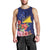 Personalised Tokelau Tropical Hibiscus Men Tank Top With Polynesian Plumeria Tattoo