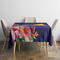 Personalised Tokelau Tropical Hibiscus Tablecloth With Polynesian Plumeria Tattoo