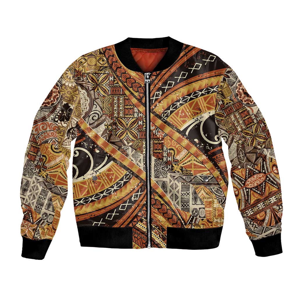 Hawaiian Style Tapa Bomber Jacket Vintage Seamless Pattern LT9 Unisex Red - Polynesian Pride