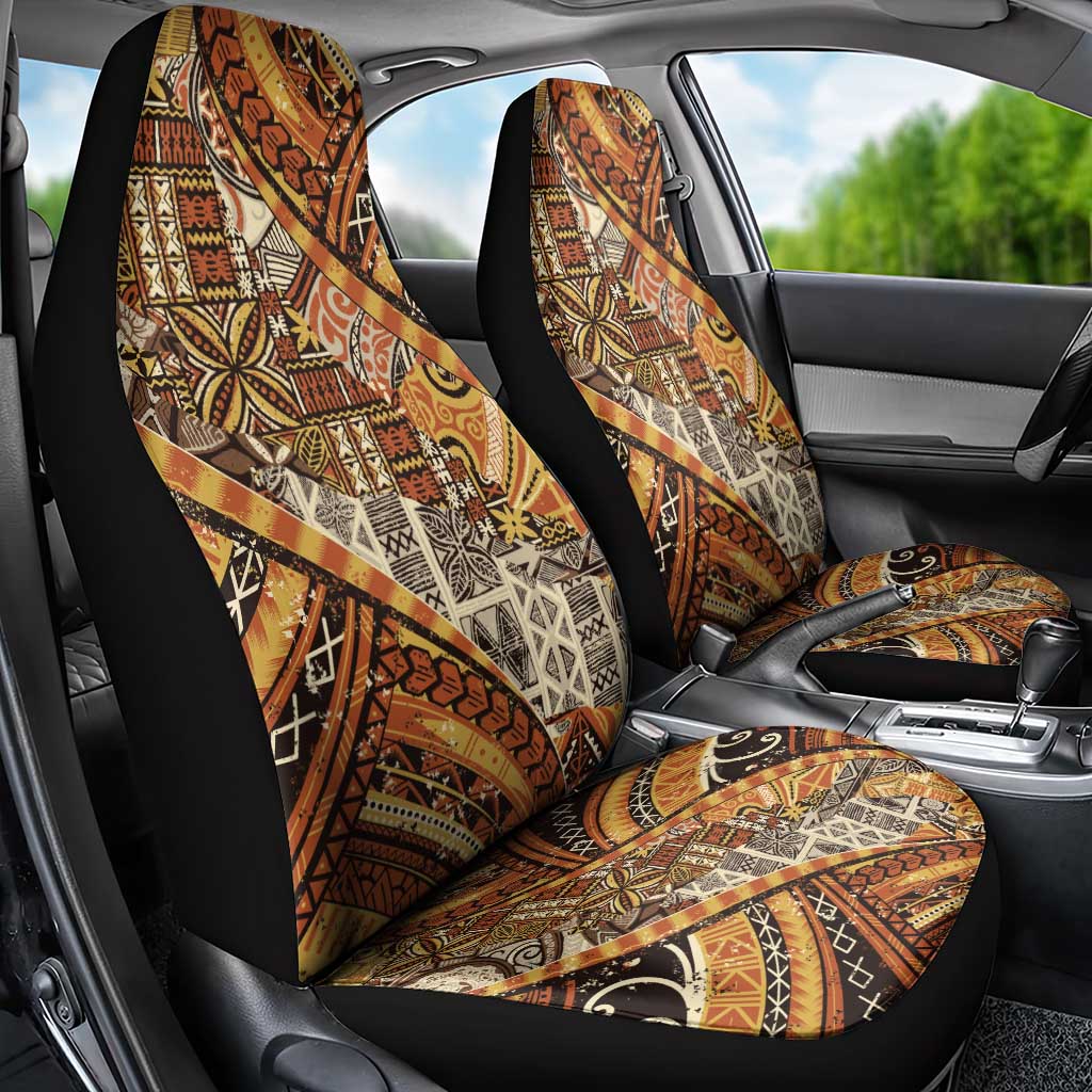 Hawaiian Style Tapa Car Seat Cover Vintage Seamless Pattern - Polynesian Pride