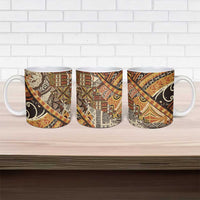 Hawaiian Style Tapa Ceramic Mug Vintage Seamless Pattern - Polynesian Pride