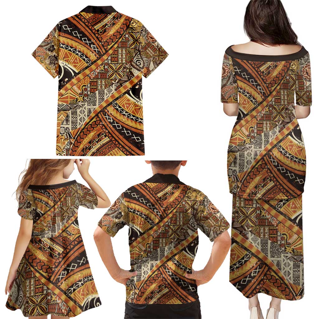Hawaiian Style Tapa Family Matching Puletasi and Hawaiian Shirt Vintage Seamless Pattern LT9 - Polynesian Pride