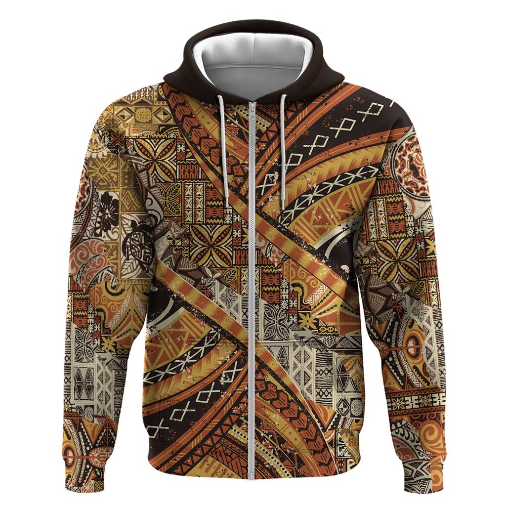 Hawaiian Style Tapa Hoodie Vintage Seamless Pattern - Polynesian Pride