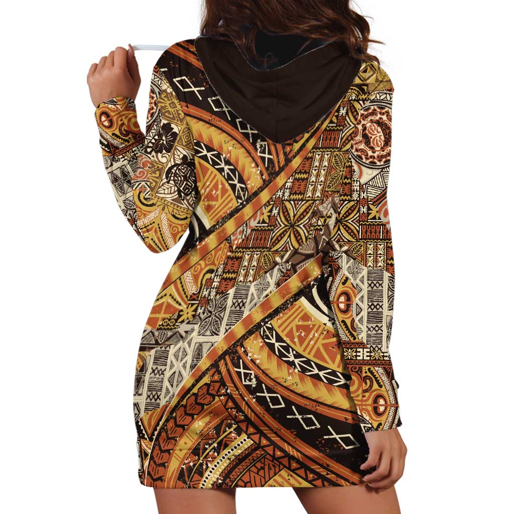 Hawaiian Style Tapa Hoodie Dress Vintage Seamless Pattern - Polynesian Pride