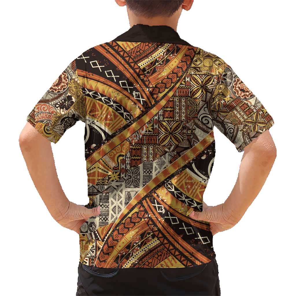 Hawaiian Style Tapa Kid Hawaiian Shirt Vintage Seamless Pattern - Polynesian Pride