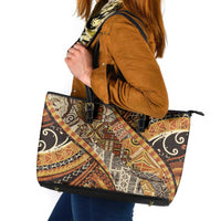 Hawaiian Style Tapa Leather Tote Bag Vintage Seamless Pattern - Polynesian Pride