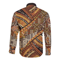 Hawaiian Style Tapa Long Sleeve Button Shirt Vintage Seamless Pattern LT9 - Polynesian Pride