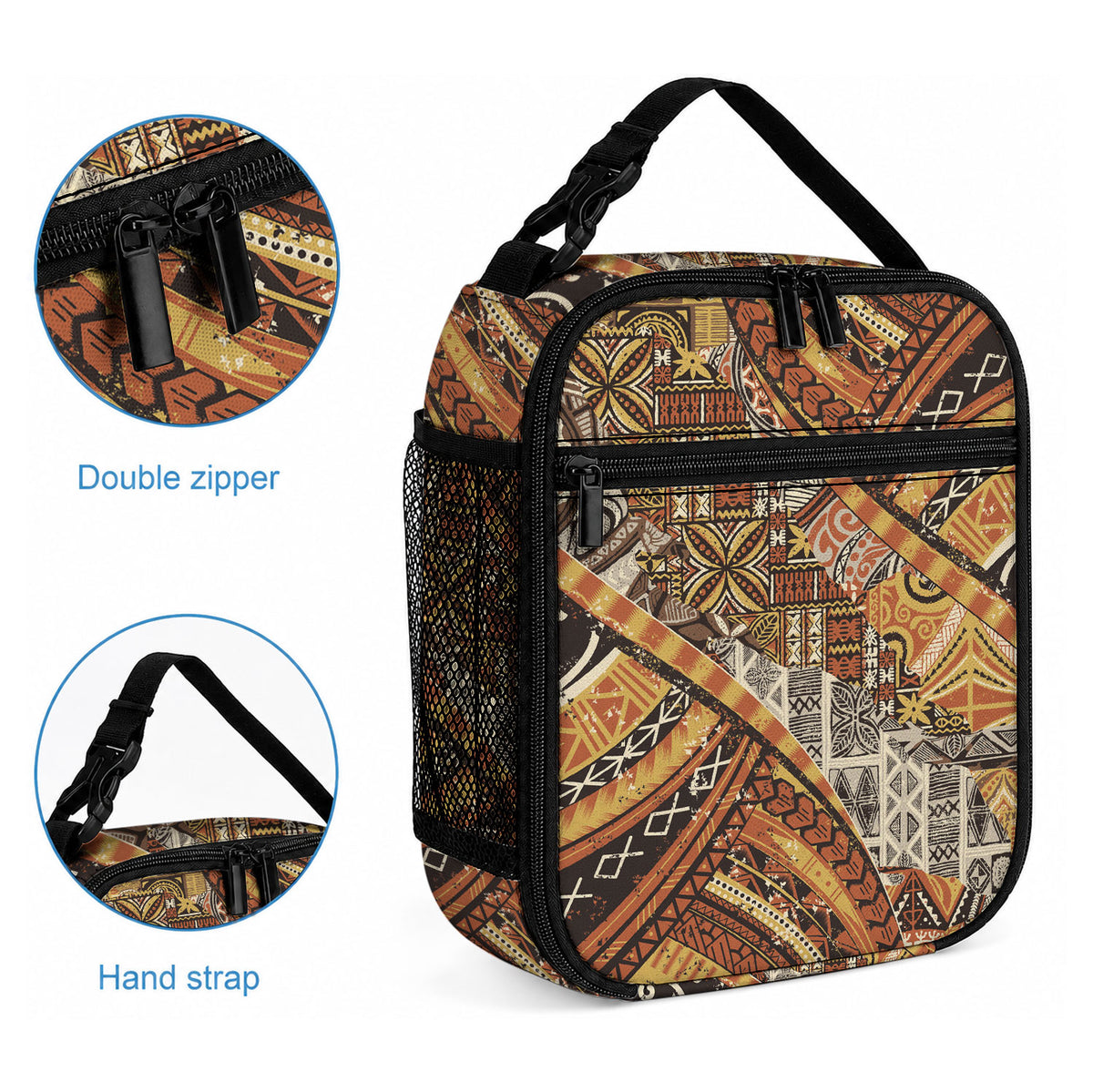 Hawaiian Style Tapa Lunch Bag Vintage Seamless Pattern LT9 - Polynesian Pride