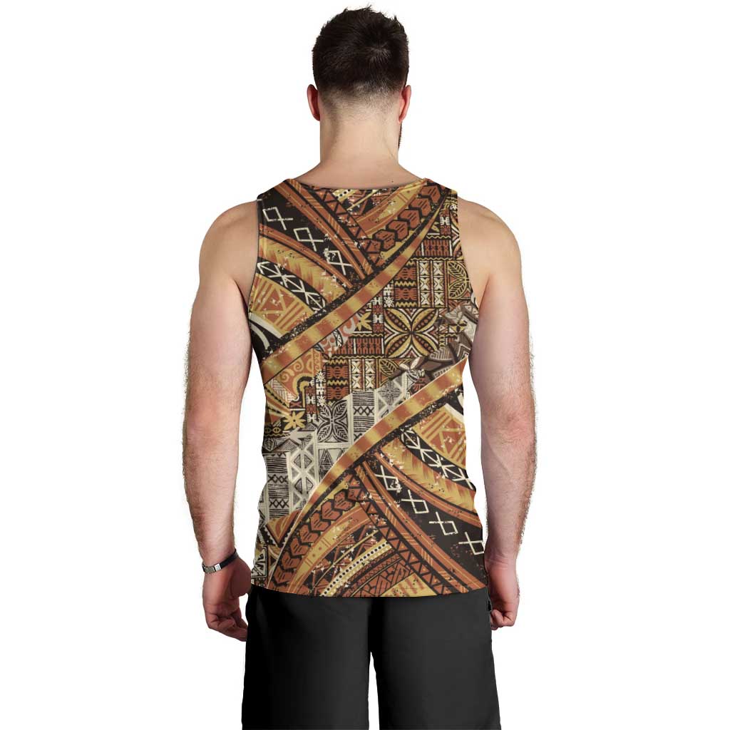 Hawaiian Style Tapa Men Tank Top Vintage Seamless Pattern - Polynesian Pride