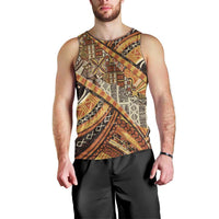 Hawaiian Style Tapa Men Tank Top Vintage Seamless Pattern - Polynesian Pride