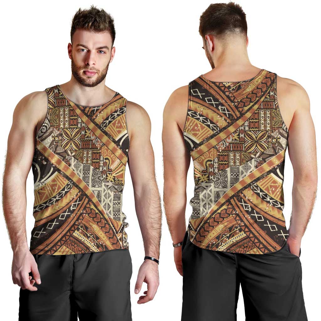 Hawaiian Style Tapa Men Tank Top Vintage Seamless Pattern - Polynesian Pride