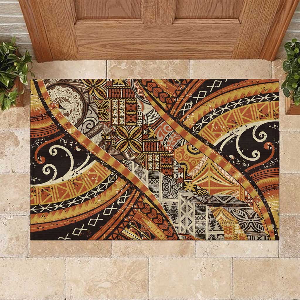 Hawaiian Style Tapa Rubber Doormat Vintage Seamless Pattern - Polynesian Pride