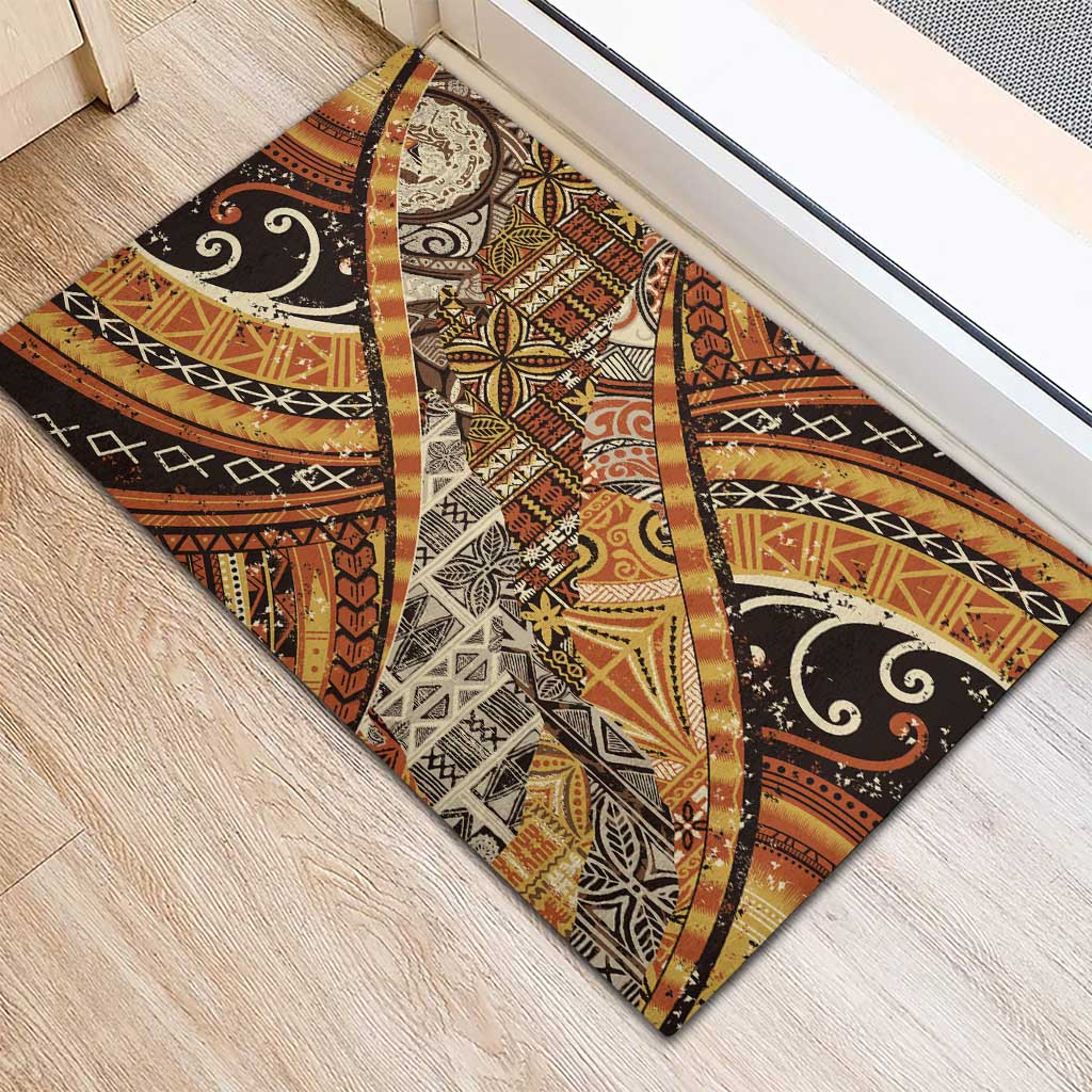 Hawaiian Style Tapa Rubber Doormat Vintage Seamless Pattern - Polynesian Pride