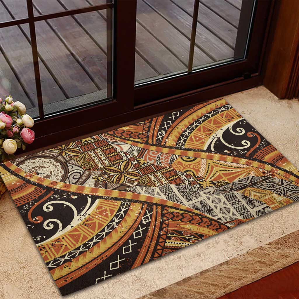 Hawaiian Style Tapa Rubber Doormat Vintage Seamless Pattern - Polynesian Pride