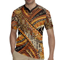 Hawaiian Style Tapa Rugby Jersey Vintage Seamless Pattern - Polynesian Pride