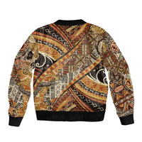 Hawaiian Style Tapa Sleeve Zip Bomber Jacket Vintage Seamless Pattern LT9 - Polynesian Pride