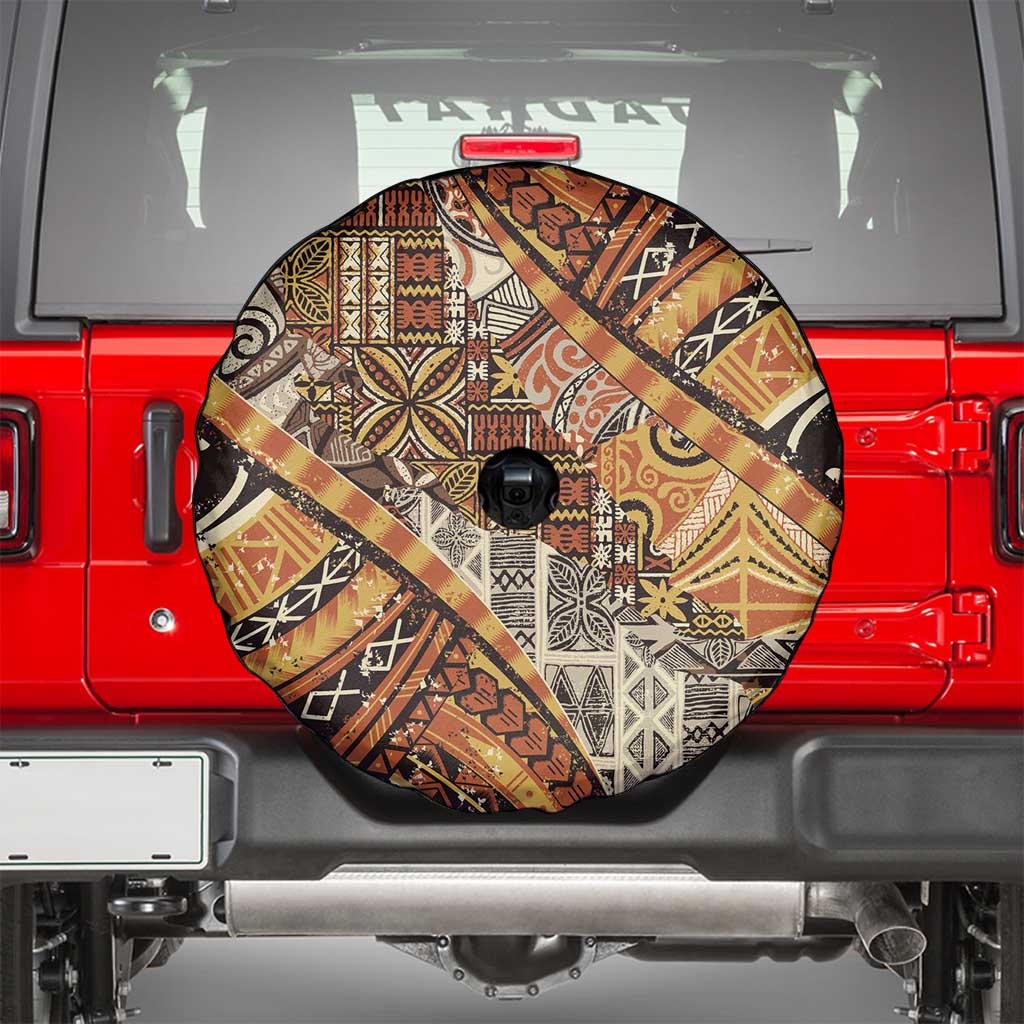 Hawaiian Style Tapa Spare Tire Cover Vintage Seamless Pattern - Polynesian Pride