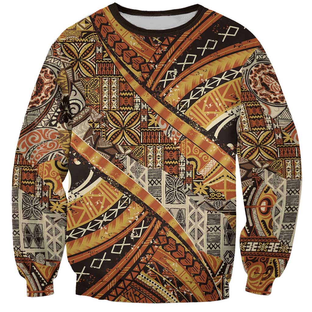 Hawaiian Style Tapa Sweatshirt Vintage Seamless Pattern LT9 Unisex Red - Polynesian Pride