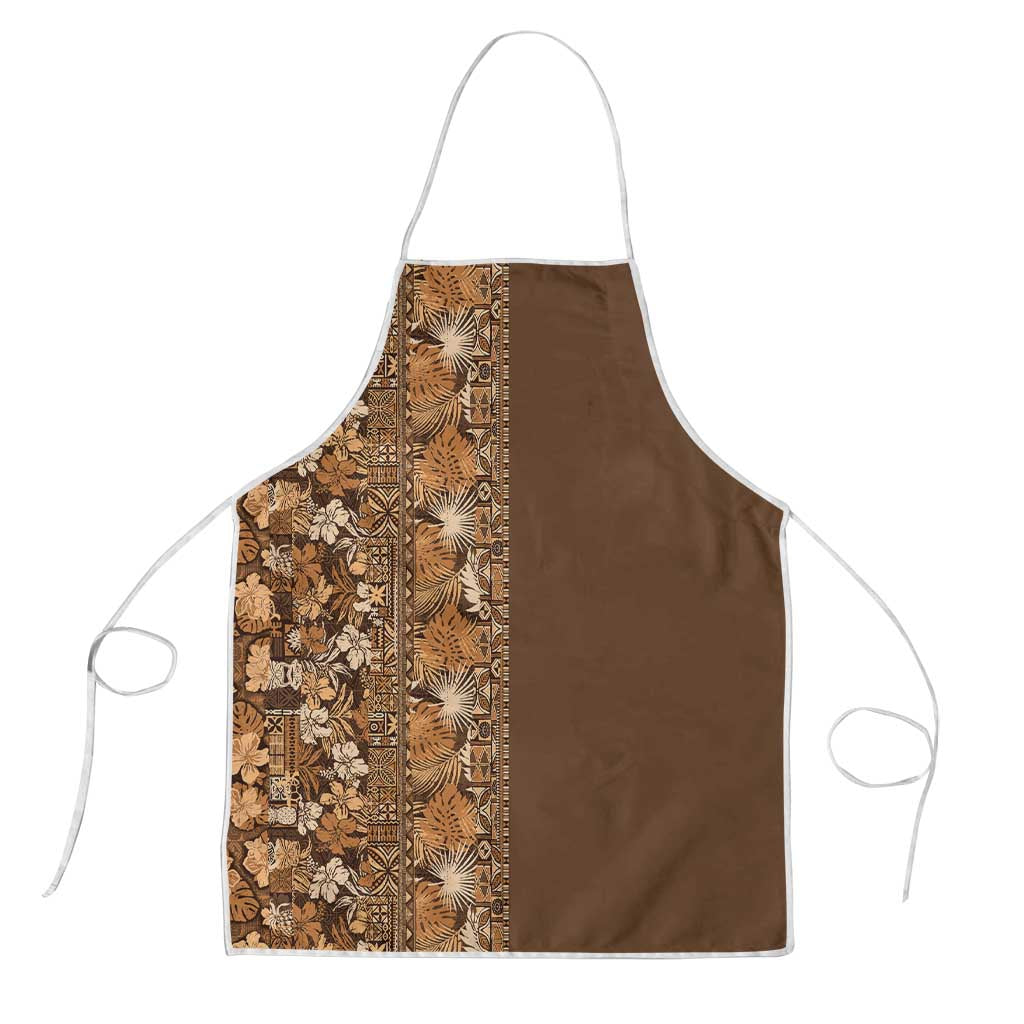 Hawaiian Tribal Elements Hibiscus Apron Gold Pattern - Polynesian Pride