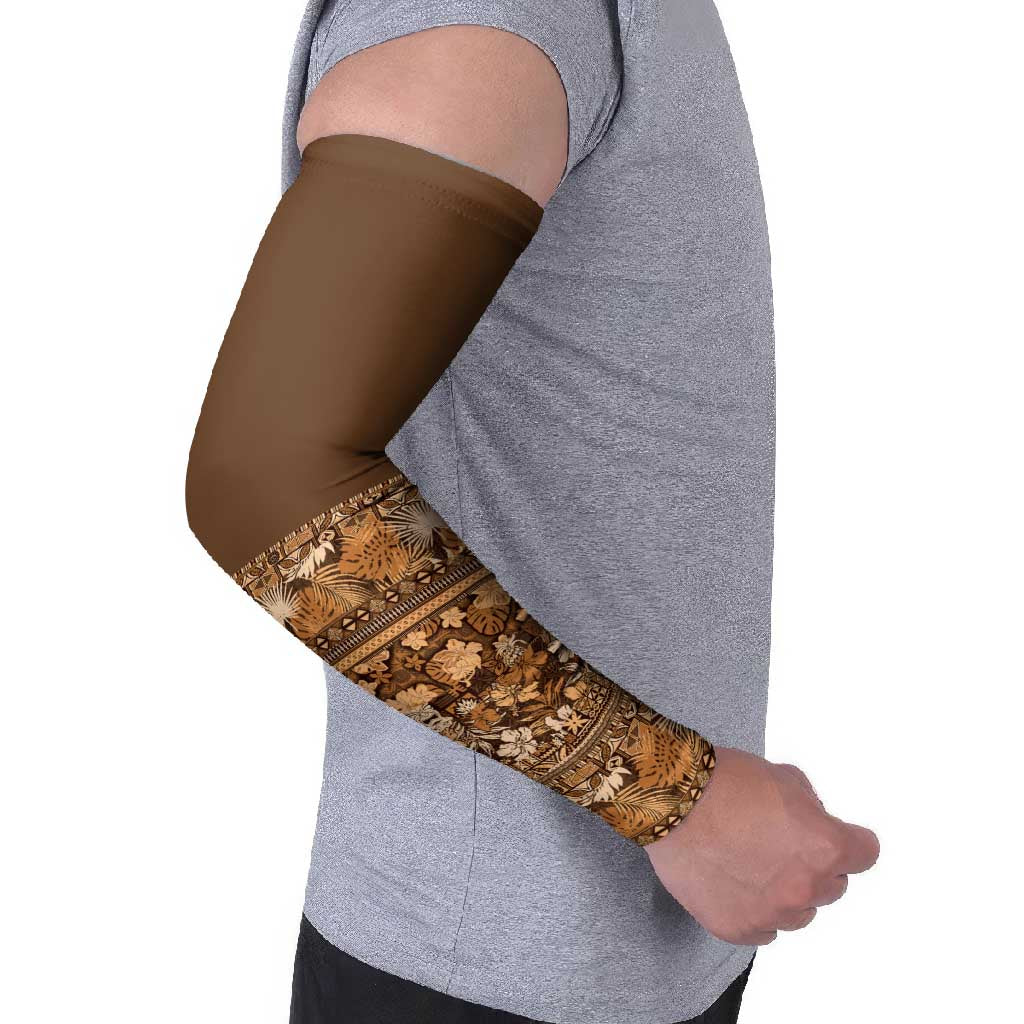 Hawaiian Tribal Elements Hibiscus Arm Sleeves Gold Pattern LT9 - Polynesian Pride