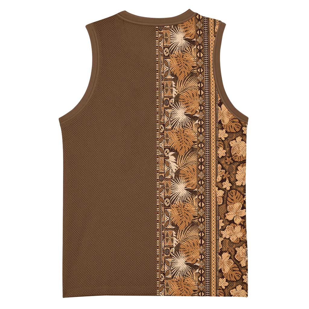 Hawaiian Tribal Elements Hibiscus Basketball Jersey Gold Pattern LT9 - Polynesian Pride