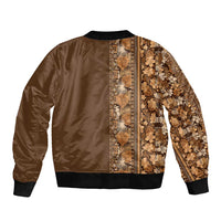 Hawaiian Tribal Elements Hibiscus Bomber Jacket Gold Pattern - Polynesian Pride