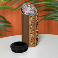 Hawaiian Tribal Elements Hibiscus 4 in 1 Can Cooler Tumbler Gold Pattern - Polynesian Pride