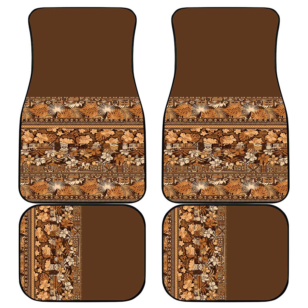 Hawaiian Tribal Elements Hibiscus Car Mats Gold Pattern - Polynesian Pride