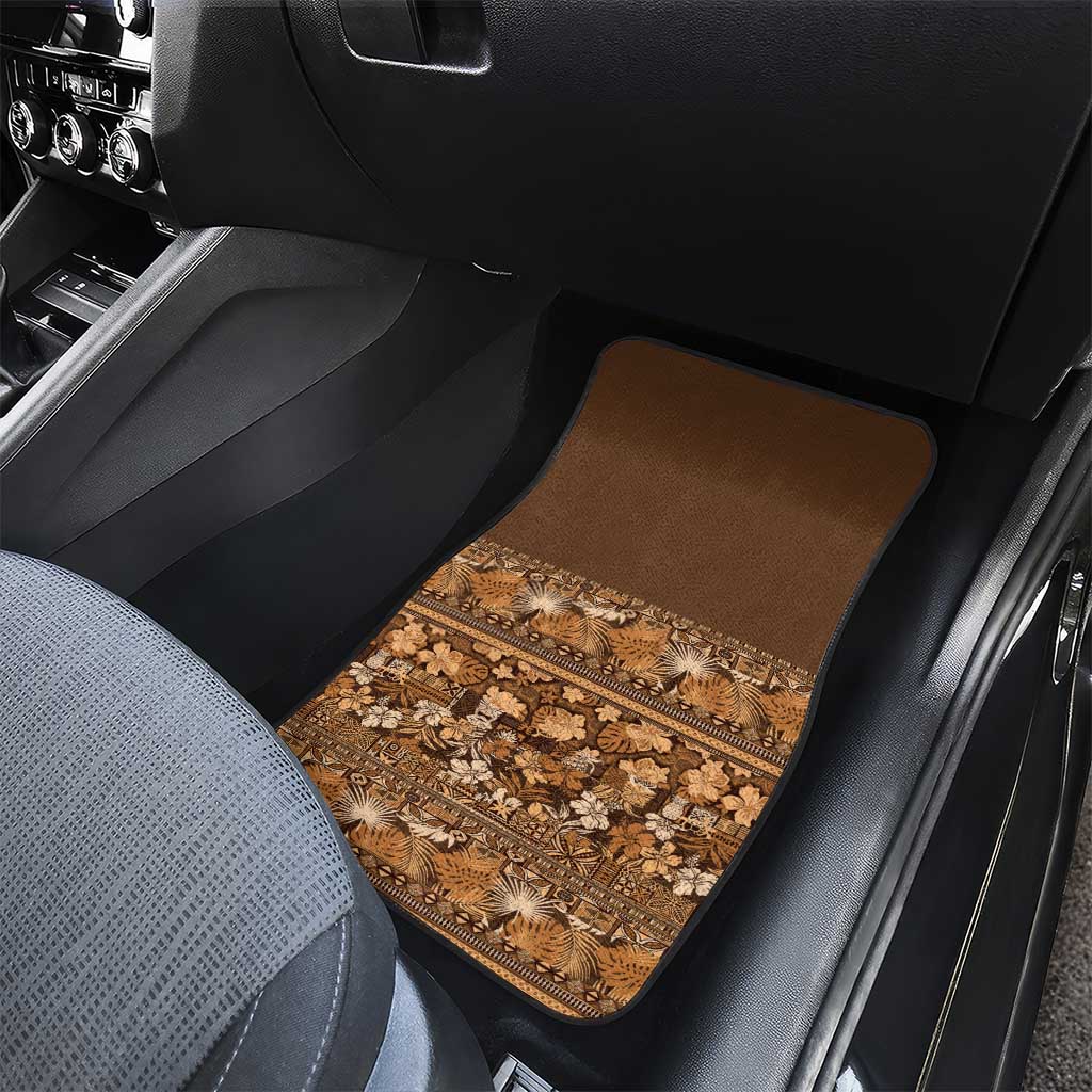 Hawaiian Tribal Elements Hibiscus Car Mats Gold Pattern - Polynesian Pride