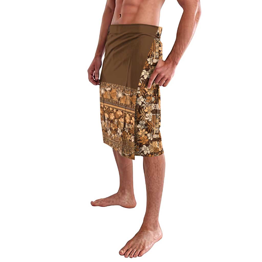 Hawaiian Tribal Elements Hibiscus Lavalava Gold Pattern - Polynesian Pride