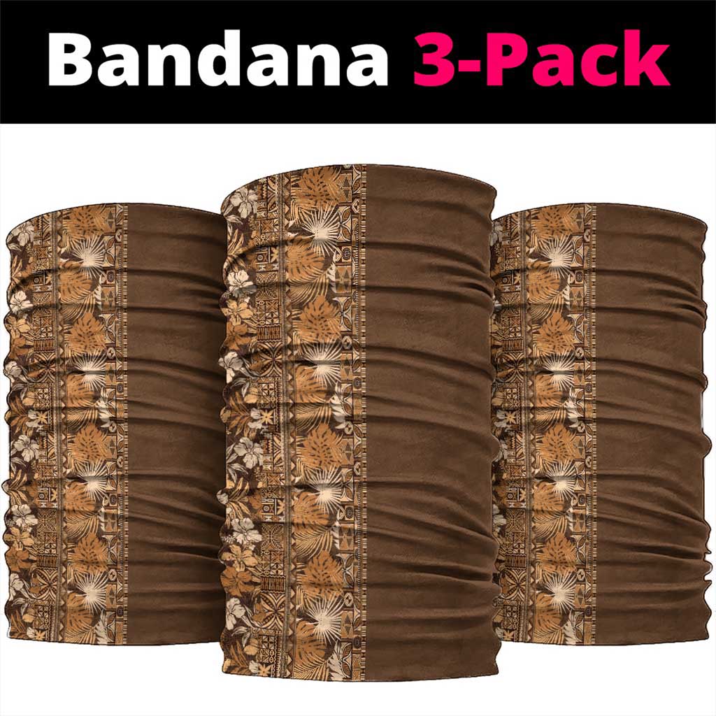 Hawaiian Tribal Elements Hibiscus Neck Gaiter Gold Pattern LT9 package One Size: 25*50cm Gold - Polynesian Pride