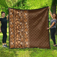 Hawaiian Tribal Elements Hibiscus Quilt Gold Pattern - Polynesian Pride