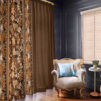 Hawaiian Tribal Elements Hibiscus Window Curtain Gold Pattern LT9 - Polynesian Pride