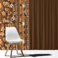Hawaiian Tribal Elements Hibiscus Window Curtain Gold Pattern LT9 - Polynesian Pride