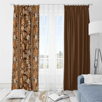 Hawaiian Tribal Elements Hibiscus Window Curtain Gold Pattern LT9 - Polynesian Pride