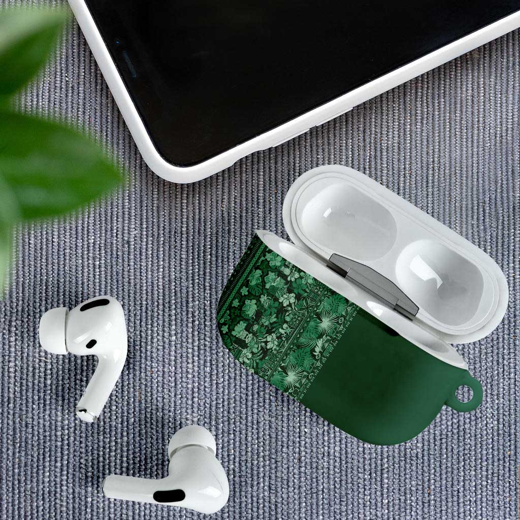 Hawaiian Tribal Elements Hibiscus AirPods Case Green Pattern - Polynesian Pride