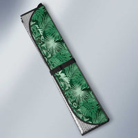 Hawaiian Tribal Elements Hibiscus Auto Sun Shade Green Pattern - Polynesian Pride