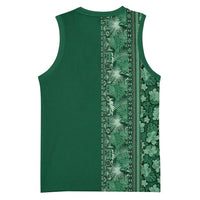 Hawaiian Tribal Elements Hibiscus Basketball Jersey Green Pattern LT9 - Polynesian Pride