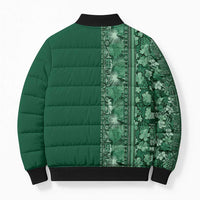 Hawaiian Tribal Elements Hibiscus Bomber Puffer Jacket Green Pattern LT9 - Polynesian Pride