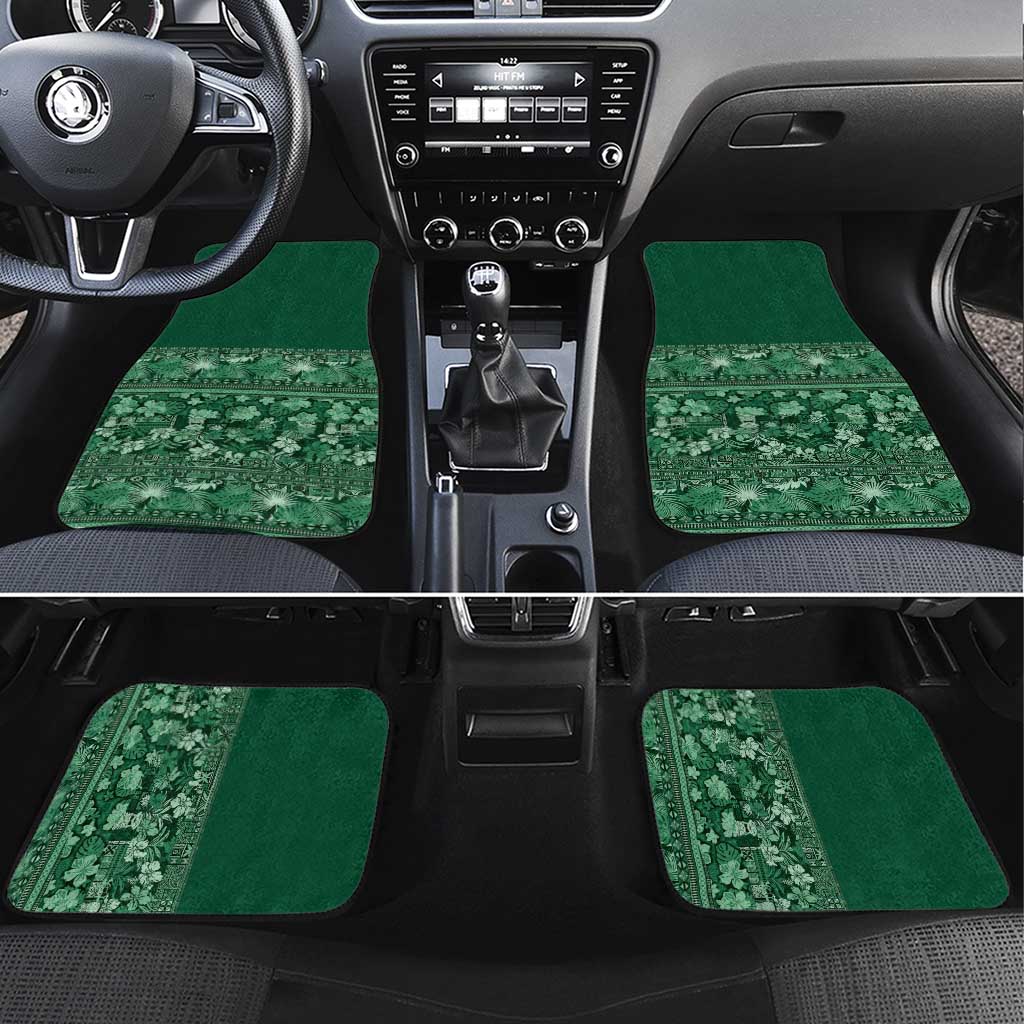 Hawaiian Tribal Elements Hibiscus Car Mats Green Pattern - Polynesian Pride