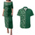 Hawaiian Tribal Elements Hibiscus Couples Matching Puletasi and Hawaiian Shirt Green Pattern - Polynesian Pride