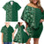 Hawaiian Tribal Elements Hibiscus Family Matching Off Shoulder Short Dress and Hawaiian Shirt Green Pattern - Polynesian Pride