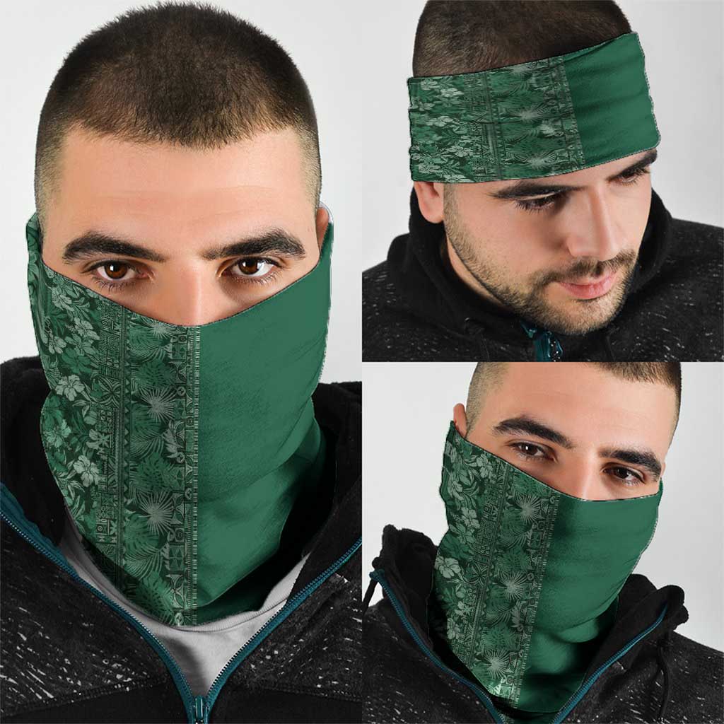 Hawaiian Tribal Elements Hibiscus Neck Gaiter Green Pattern LT9 - Polynesian Pride