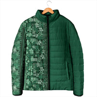 Hawaiian Tribal Elements Hibiscus Padded Jacket Green Pattern LT9 - Polynesian Pride
