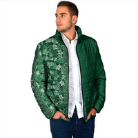 Hawaiian Tribal Elements Hibiscus Padded Jacket Green Pattern LT9 - Polynesian Pride