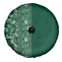 Hawaiian Tribal Elements Hibiscus Spare Tire Cover Green Pattern - Polynesian Pride
