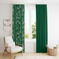 Hawaiian Tribal Elements Hibiscus Window Curtain Green Pattern LT9 - Polynesian Pride